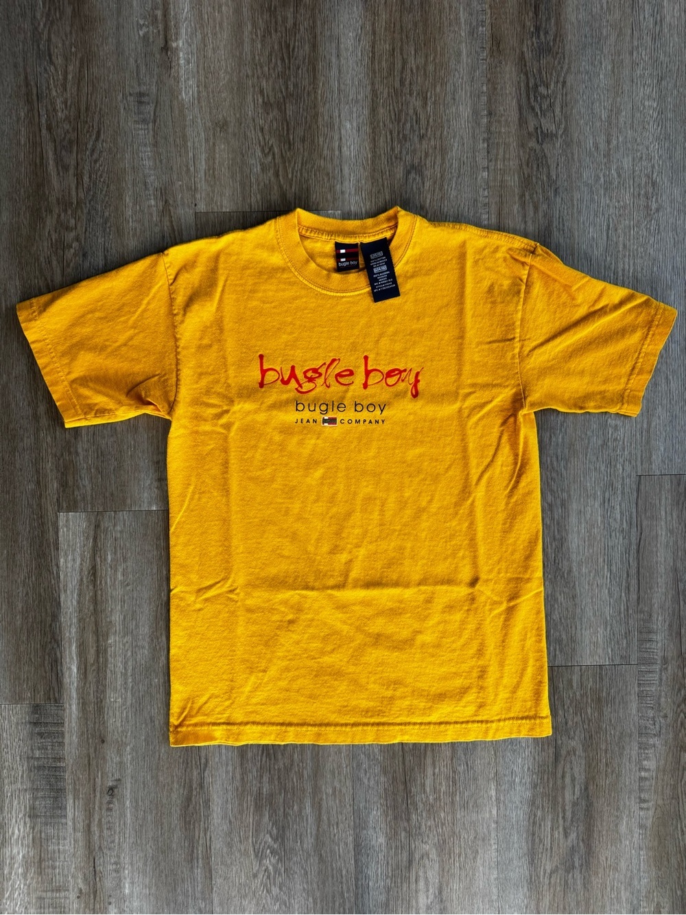 Bugle Boy Bright Yellow Tee with Red Logo